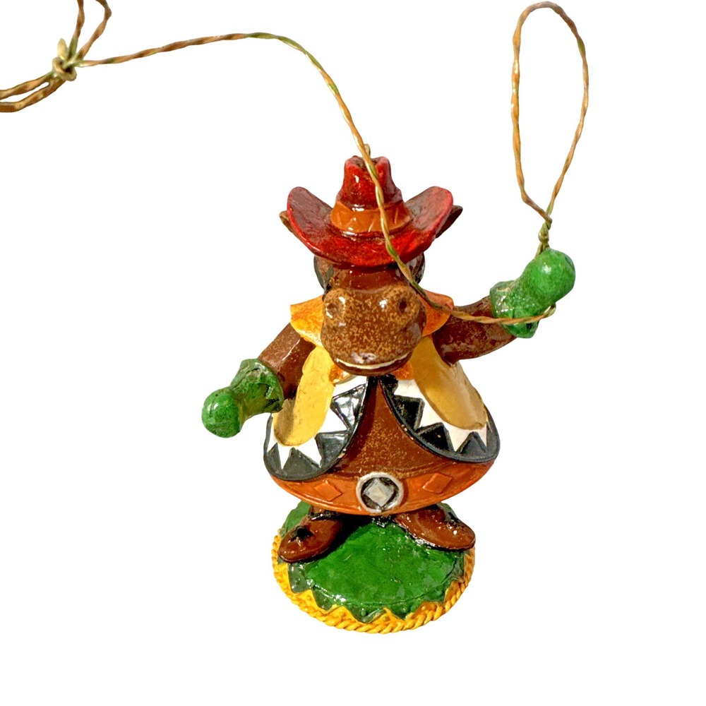 Pacific Rim Cowgirl Horse Christmas Ornament Ceramic Moving Spring